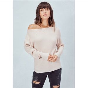 Blush Off The Shoulder Sweater